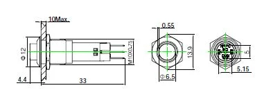 Onpow 10mm Push Button Switch (GQ10-K-11/S)